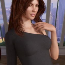 One Shoulder Little Black Dress for Genesis 3 Female image