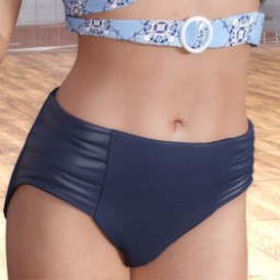 Swim Separates: High Waist Ruched Bikini Bottoms for Genesis 3 Female image