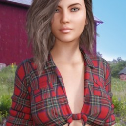 Dairyland Farms: Tied Flannel Shirt for Genesis 3 Female image